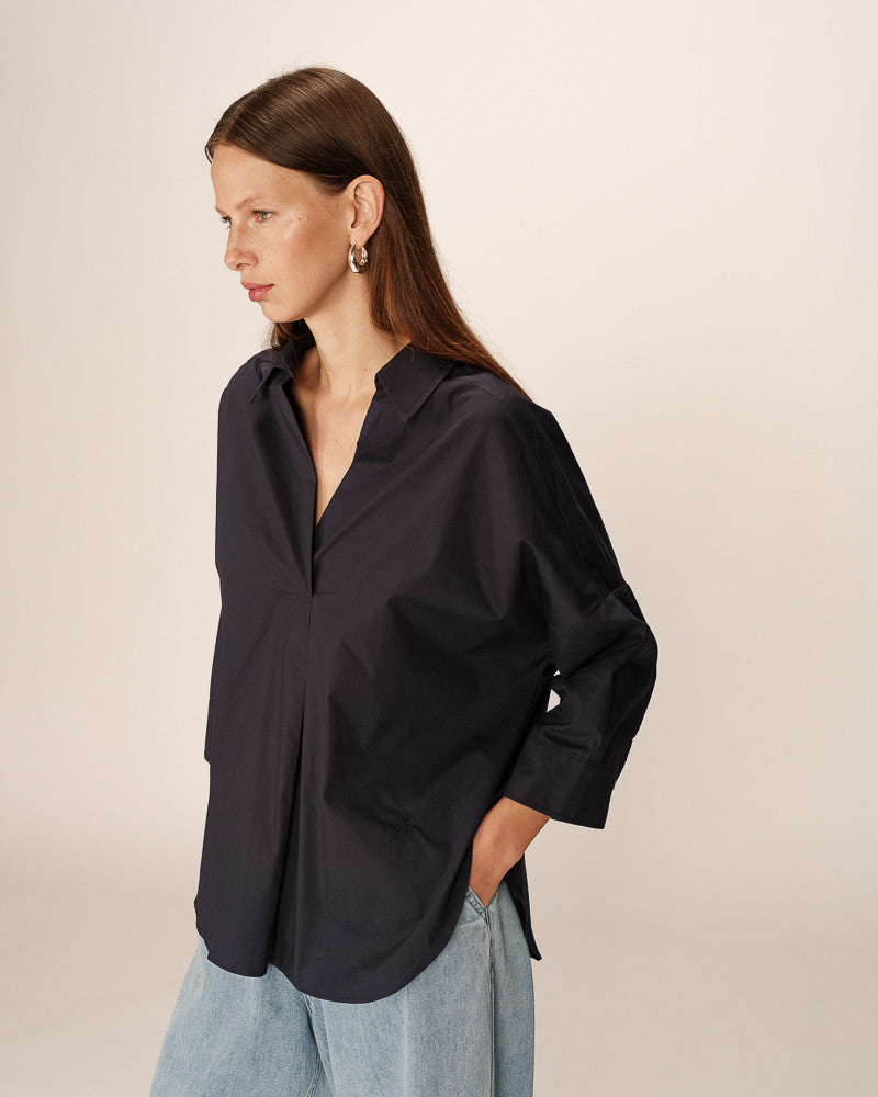 Grace & Mila Pavel relaxed poplin shirt Marine