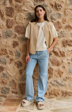 Load image into Gallery viewer, YAYA summer sleeveless jacket with drawstrings Desert Beige - CW CW 
