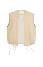 Load image into Gallery viewer, YAYA summer sleeveless jacket with drawstrings Desert Beige - CW CW 
