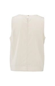 YAYA sleeveless woven top with round neckline