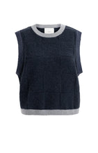 Load image into Gallery viewer, YAYA Spencer tank with contrast ribs Cat Dark Blue
