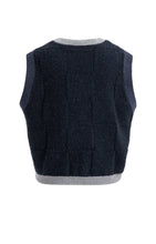 Load image into Gallery viewer, YAYA Spencer tank with contrast ribs Cat Dark Blue
