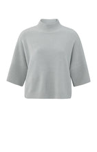 Load image into Gallery viewer, YAYA High neck three quarter sleeve soft knit Harbour Mist Grey
