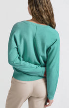 Load image into Gallery viewer, YAYA Batwing V neck soft sweater Pool Blue
