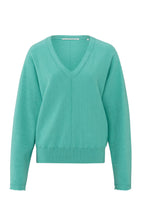 Load image into Gallery viewer, YAYA Batwing V neck soft sweater Pool Blue
