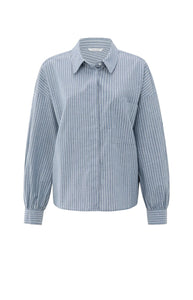 YAYA Striped shirt with yoke detail Vintage Blue