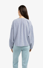 Load image into Gallery viewer, YAYAStriped blouse with shirred detail Navy Blazer Design - CW CW 

