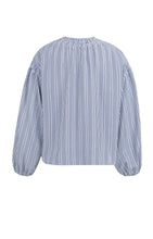Load image into Gallery viewer, YAYAStriped blouse with shirred detail Navy Blazer Design - CW CW 
