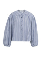 Load image into Gallery viewer, YAYAStriped blouse with shirred detail Navy Blazer Design - CW CW 
