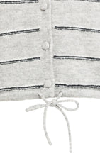 Load image into Gallery viewer, YAYA Striped knitted cardigan with tie detail Medium Grey Melange
