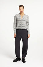 Load image into Gallery viewer, YAYA Striped knitted cardigan with tie detail Medium Grey Melange
