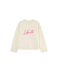 Grace & Mila Maddox 'Libertè' embroidered sweater Ecru/Pink