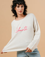 Load image into Gallery viewer, Grace &amp; Mila Maddox &#39;Libertè&#39; embroidered sweater Ecru/Pink
