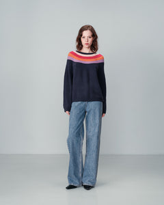 Grace & Mila Nady intarsia design knit Marine