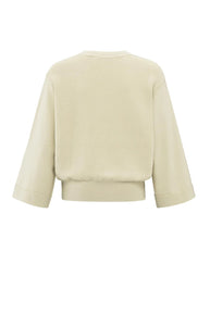 YAYA Mixed texture sweater Summer Sand