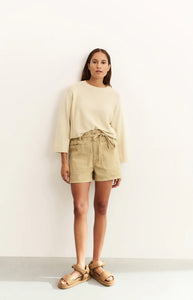 YAYA Mixed texture sweater Summer Sand