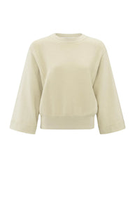 YAYA Mixed texture sweater Summer Sand