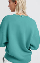 Load image into Gallery viewer, YAYA Contrast trim sweater Lagoon Blue
