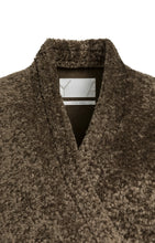 Load image into Gallery viewer, YAYA Teddy wrap jacket with tie closure Slate Brown
