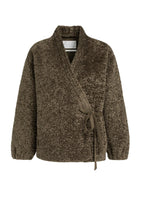 Load image into Gallery viewer, YAYA Teddy wrap jacket with tie closure Slate Brown
