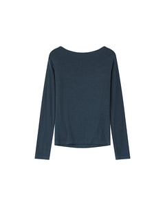 Grace & Mila Stanley boat neck top Bleu Petrole