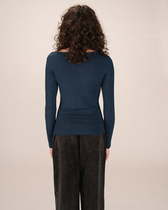 Grace & Mila Stanley boat neck top Bleu Petrole