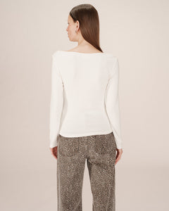 Grace & Mila Stanley boat neck top Ivory