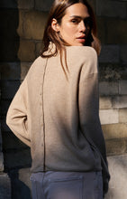 Load image into Gallery viewer, YAYA Button back textured knit Oxford Tan Brown Melange - CW CW 
