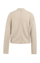 Load image into Gallery viewer, YAYA Button back textured knit Oxford Tan Brown Melange - CW CW 
