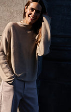 Load image into Gallery viewer, YAYA Button back textured knit Oxford Tan Brown Melange - CW CW 
