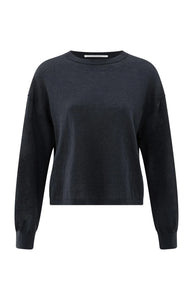 YAYA Textured knitted sweater Inkwell Blue