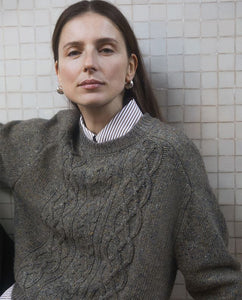 Yerse Cable merino nep yarn jumper Plumo