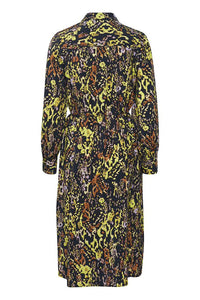 Ichi Azino print belted dress Total Eclipse Animal Abstract
