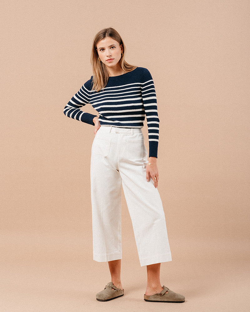 Grace & Mila Maurice patch pocket cropped trouser Blanc