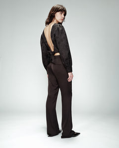 Grace & Mila Oslo satin trousers Noir