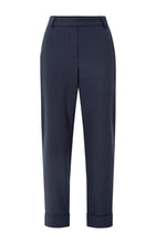 Load image into Gallery viewer, YAYA trouser with elastic waistband and turn up hem Inkwell Blue
