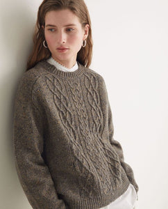 Yerse Cable merino nep yarn jumper Plumo