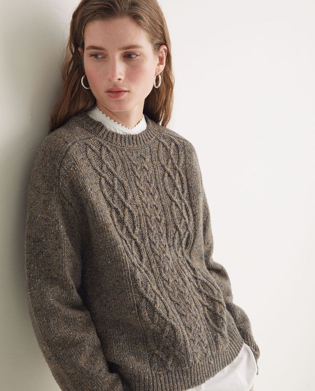 Yerse Cable merino nep yarn jumper Plumo