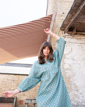 Load image into Gallery viewer, Bibico Kasbah Woodblock print dress Duck Egg
