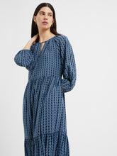 Load image into Gallery viewer, Great Plains Tangier tile eco print dress Summer Navy
