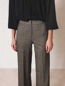 Indi & Cold Herringbone suit trouser Carbon