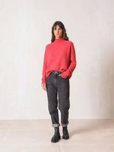Load image into Gallery viewer, Indi &amp; Cold Jacquard sleeve detail jumper Rosa

