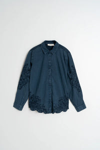 Indi & Cold Embroidered jersey shirt Marino