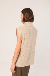 Indi & Cold Crochet button side tunic Natural