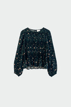 Load image into Gallery viewer, Indi &amp; Cold Floral print smock blouse Marino
