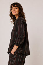 Load image into Gallery viewer, Indi &amp; Cold Multi stripe twill overshirt Carbon Multi
