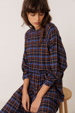 Load image into Gallery viewer, Ind &amp; Cold Checkered dress Chocolate Blue
