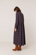 Load image into Gallery viewer, Ind &amp; Cold Checkered dress Chocolate Blue
