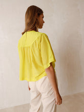 Load image into Gallery viewer, Indi &amp; Cold Pintuck detail blouse Fluorescent Lime
