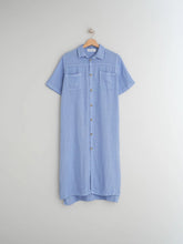 Load image into Gallery viewer, Indi &amp; Cold Garment washed linen shirt dress Glacial Blue
